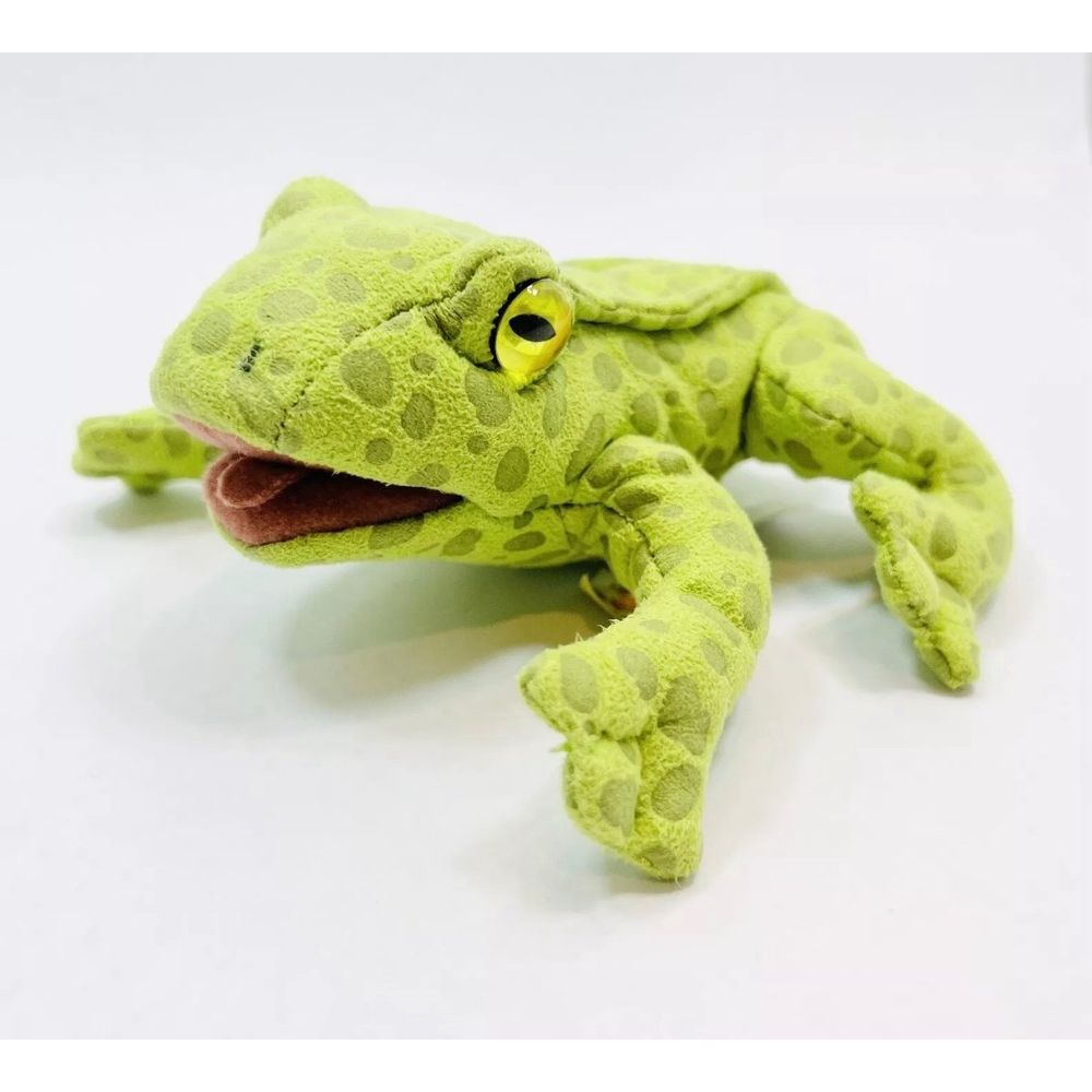 Folkmanis MINI FROG Realistic 5" Green Plush Finger Puppet Toad Amphibian Anura